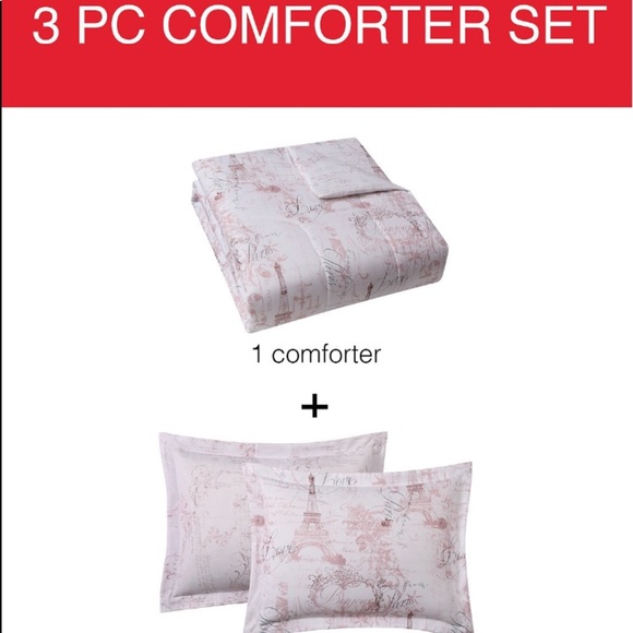 - Paris 3-Pc. King Comforter Mini Set, Color:Blush - Picture 5 of 7